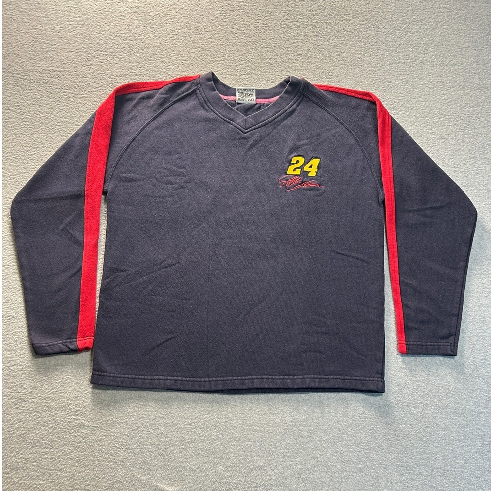 Jeff Gordon #24 Winners Circle Sweatshirt Mens Large NASCAR Navy Red Racing
